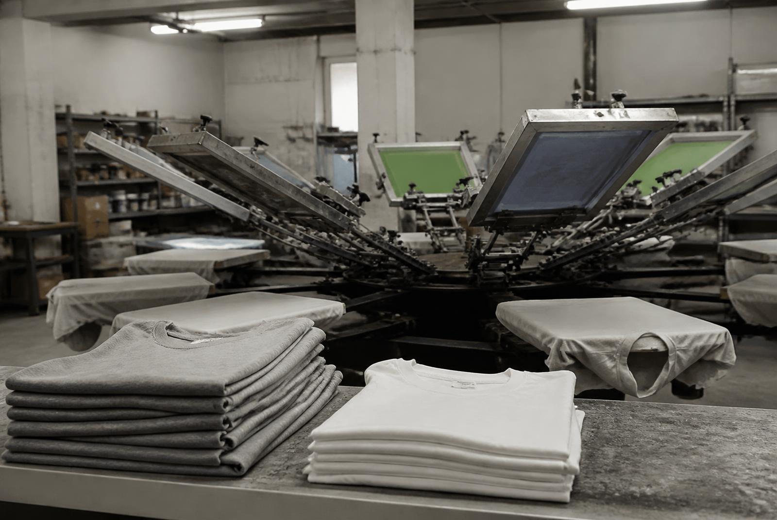 Carrossel de silk screen e camisetas em nossa estamparia